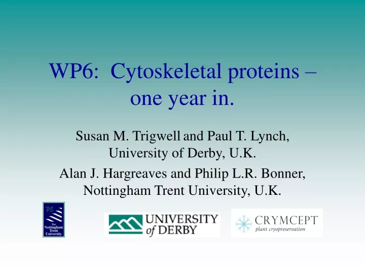 wp6 cytoskeletal proteins one year in