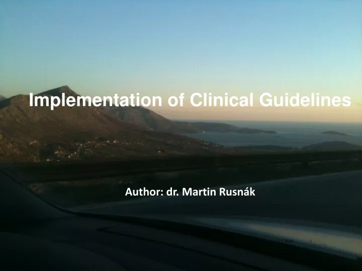 implementation of clinical guidelines author