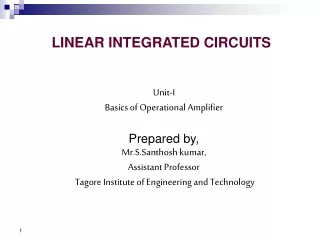 LINEAR INTEGRATED CIRCUITS