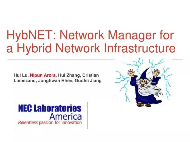 hybnet network manager for a hybrid network infrastructure