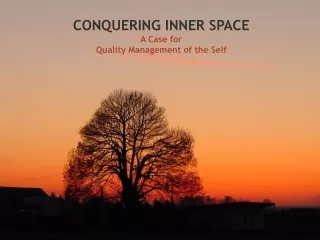 CONQUERING INNER SPACE A Case for  Quality Management of the Self