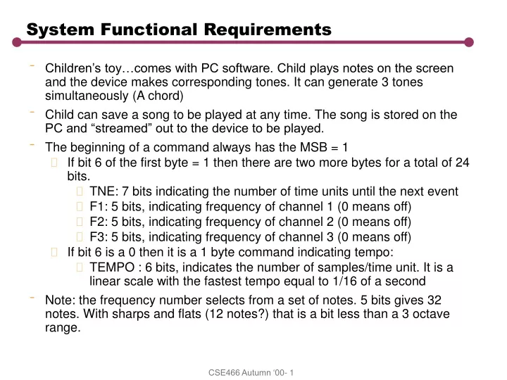 system functional requirements