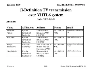 [i-Definition TV transmission  over VHTL6 system