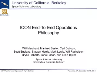 ICON End-To-End Operations Philosophy
