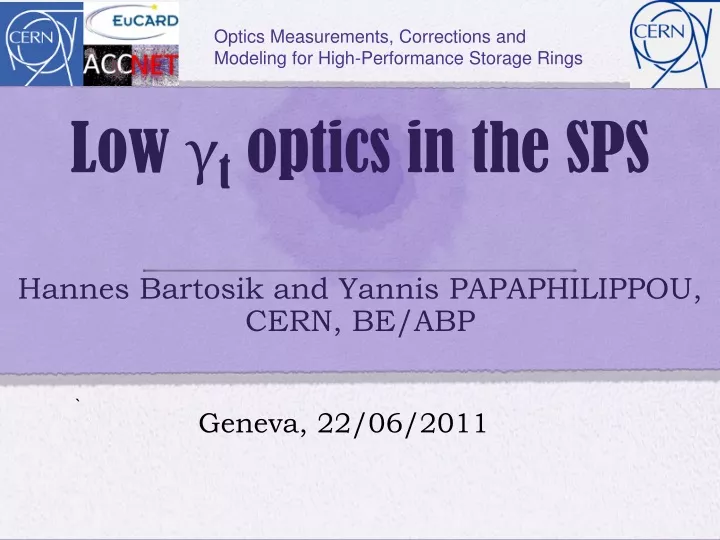 low t optics in the sps