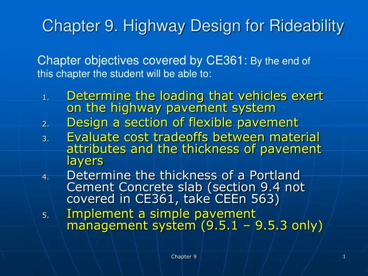 chapter 9 highway design for rideability