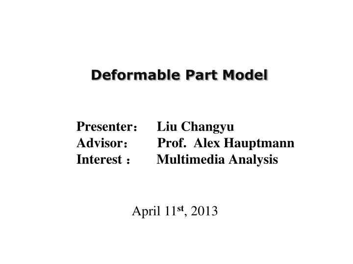 deformable part model