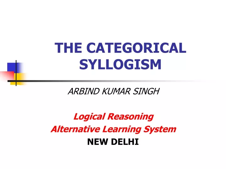 the categorical syllogism