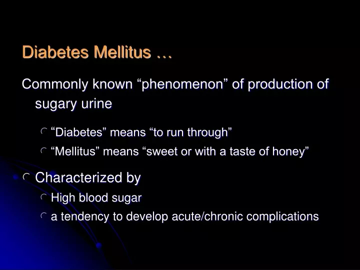 diabetes mellitus commonly known phenomenon