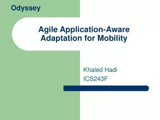 Agile Application-Aware Adaptation for Mobility
