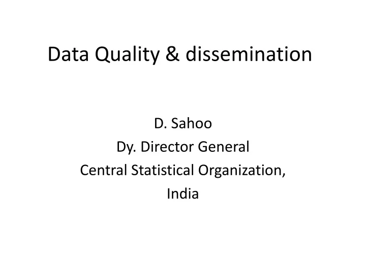 data quality dissemination