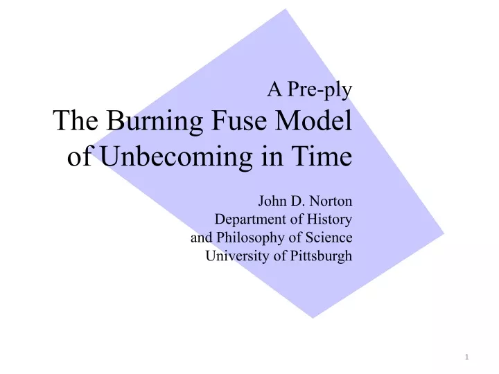 a pre ply the burning fuse model of unbecoming