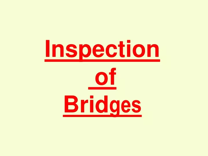 inspection of brid ges