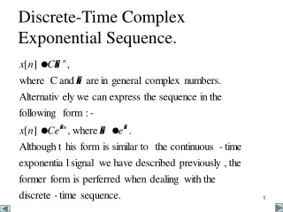 Discrete-Time Complex  Exponential Sequence.