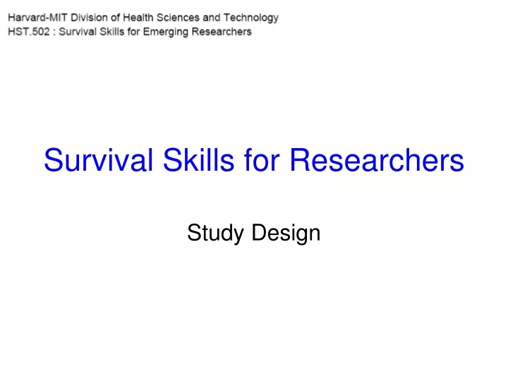 survival skills for researchers