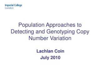 Population Approaches to Detecting and Genotyping Copy Number Variation