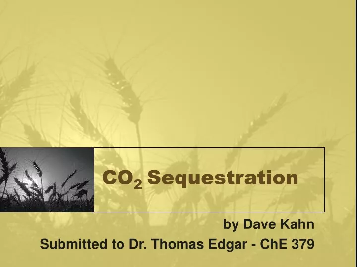 co 2 sequestration