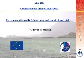 EcoFish A transnational project 2008 -2010