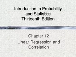 Introduction to Probability  and Statistics Thirteenth Edition