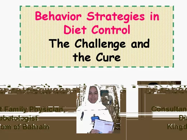 behavior strategies in diet control the challenge and the cure