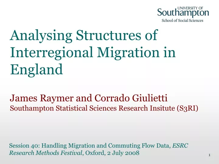 analysing structures of interregional migration