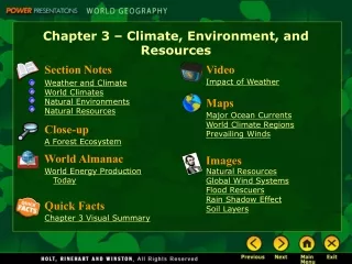 Chapter 3 – Climate, Environment, and Resources
