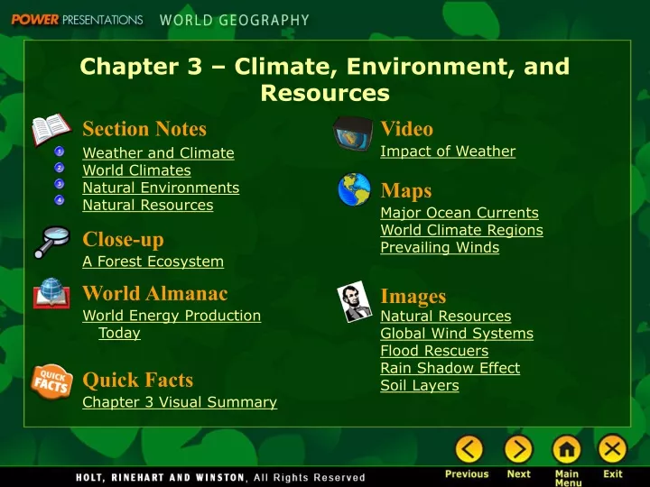 chapter 3 climate environment and resources