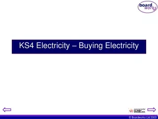 KS4 Electricity – Buying Electricity