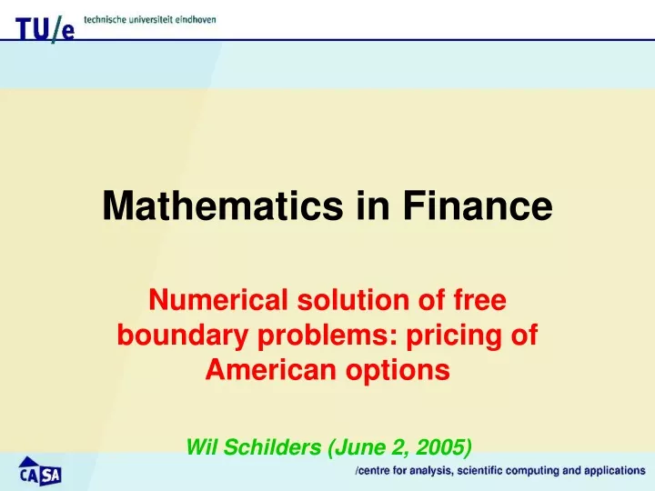 mathematics in finance