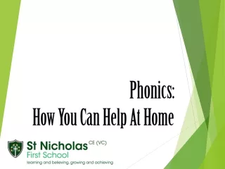 Phonics: How You Can Help At Home