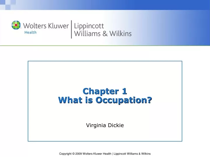 chapter 1 what is occupation