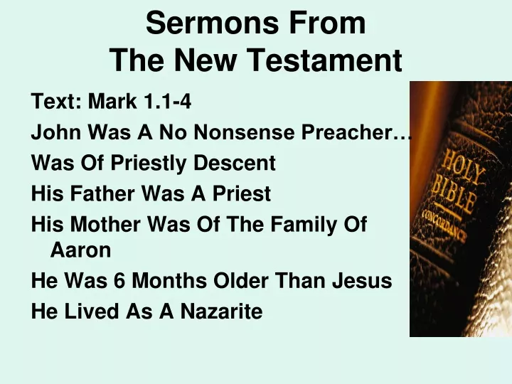 sermons from the new testament