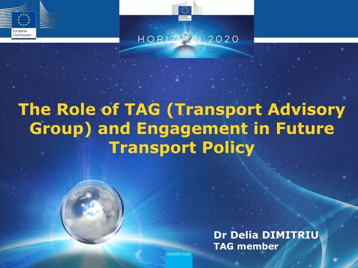 the role of tag transport advisory group and engagement in future transport policy