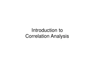 Introduction to  Correlation Analysis