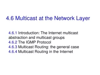 4.6 Multicast at the Network Layer