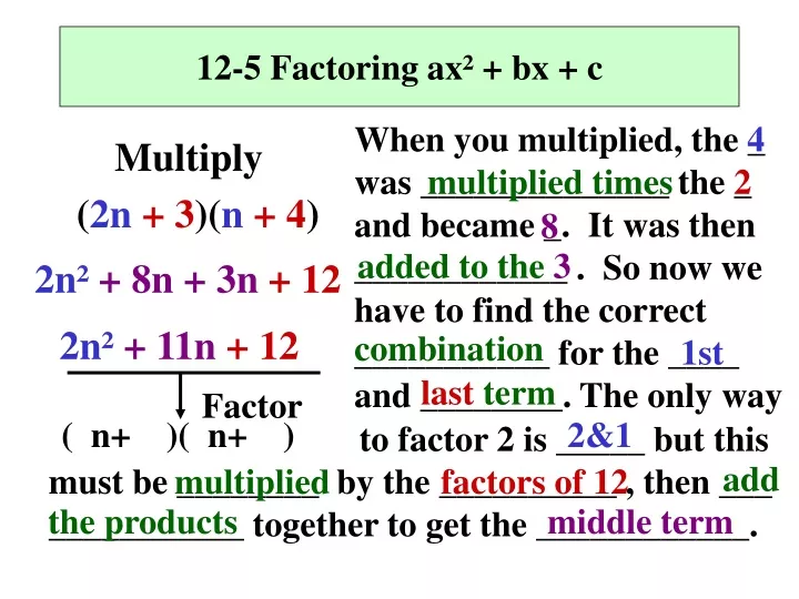 12 5 factoring ax bx c