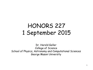 HONORS 227 1 September 2015