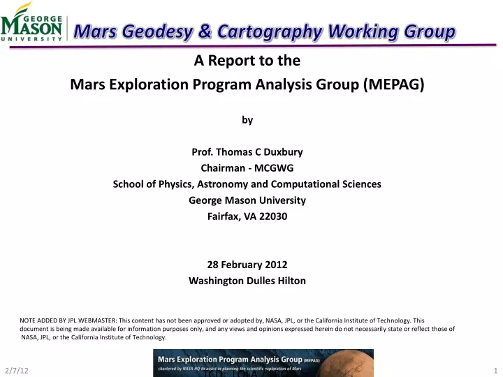 mars geodesy cartography working group