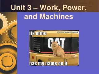 Unit 3 – Work, Power, and Machines