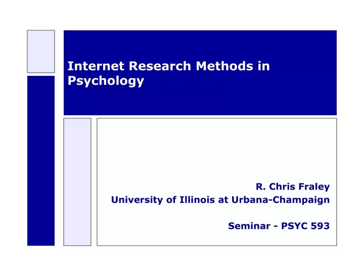 internet research methods in psychology