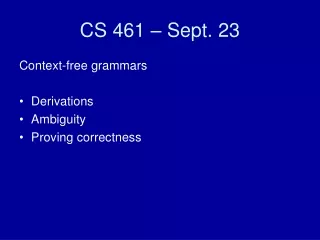 CS 461 – Sept. 23