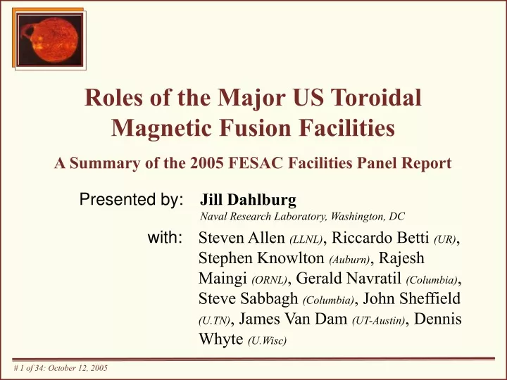 roles of the major us toroidal magnetic fusion