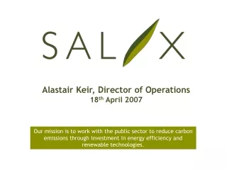 Alastair Keir, Director of Operations 18 th  April 2007