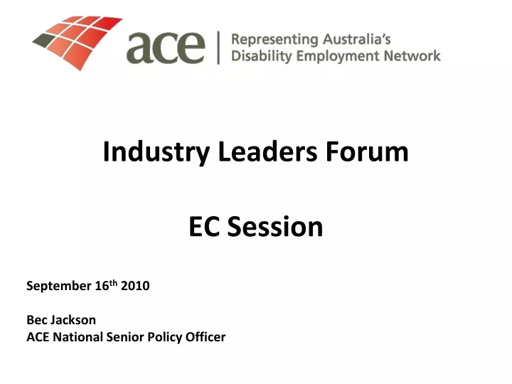 industry leaders forum ec session