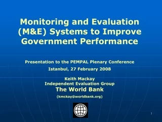 Monitoring and Evaluation (M&amp;E) Systems to Improve Government Performance