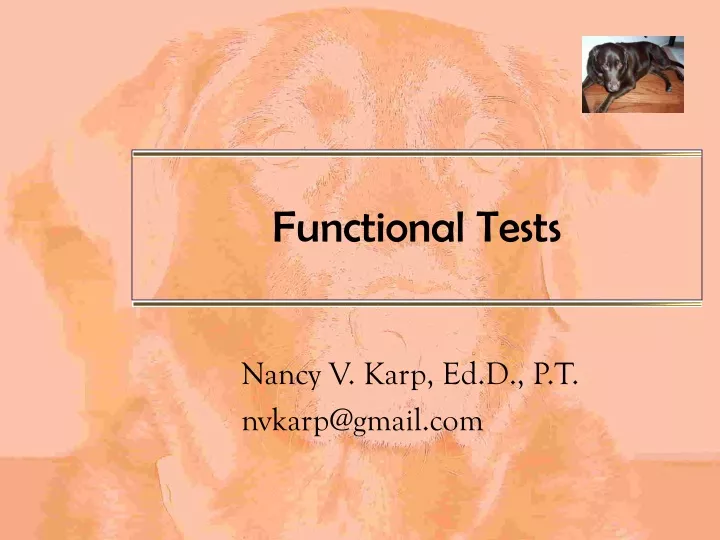 functional tests