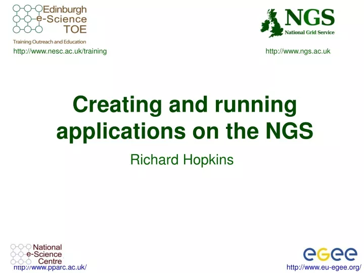 creating and running applications on the ngs