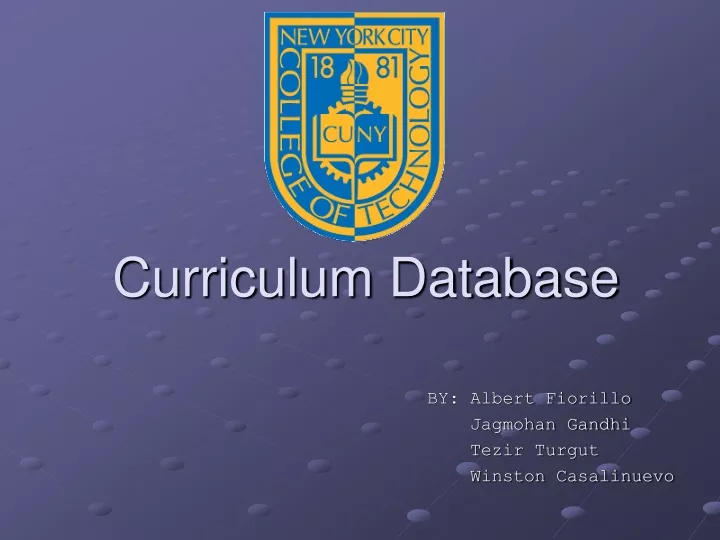 curriculum database