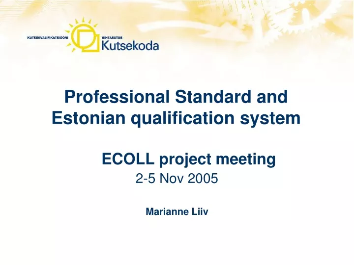 professional standard and estonian qualification system