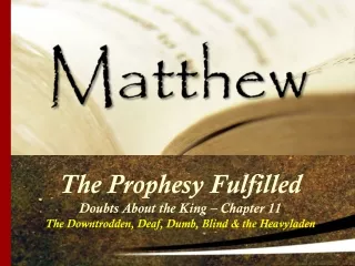 The Prophesy Fulfilled Doubts About the King – Chapter 11